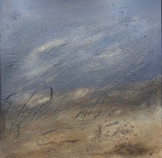 Atem der Erde, Acryl auf Leinwand mit Sumpfkalk, Marmormehl und Ölpastellkreiden, 2026 — Sedimente der Stille