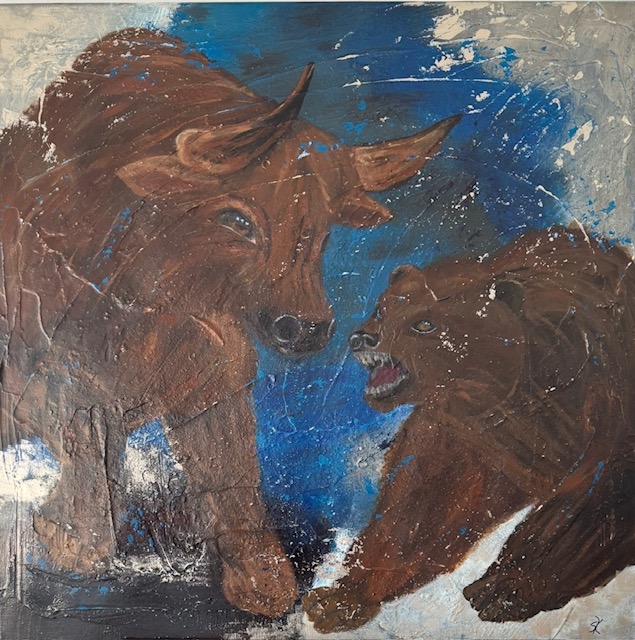 Die leise Seite der Stärke, Acryl Mischtechnik, 2026 — Rausch der Märkte