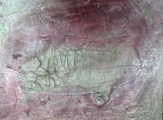 Halt im Riss, Acryl auf Leinwand mit Sumpfkalk, Marmormehl, Antiktusche und Ölpastellkreiden, 2026 — Zuversicht